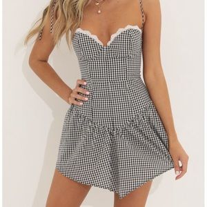 Gingham print, corset top mini dress